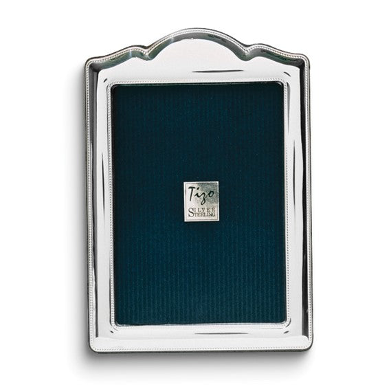 Sterling Silver Headboard 7.5x9.5" Photo Frame with Finished Wood Back