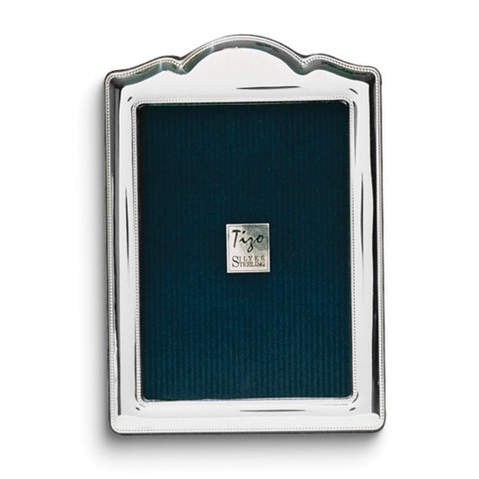 Sterling Silver Headboard 7.5x9.5" Photo Frame with Finished Wood Back