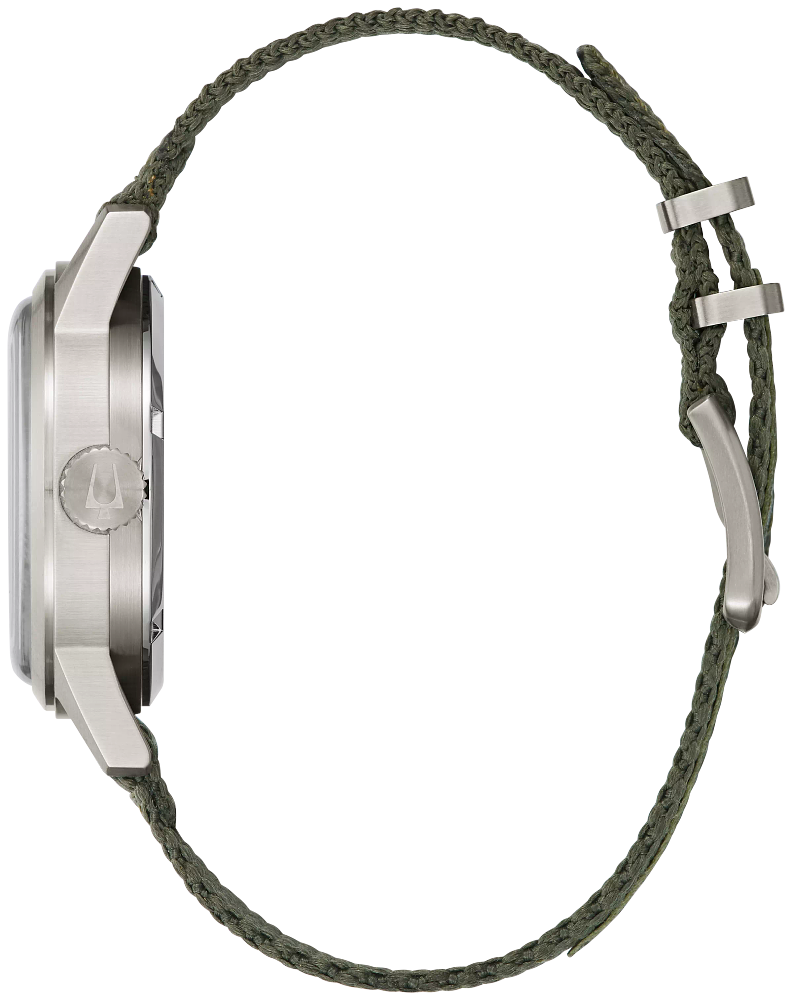 Bulova VWI Field Military Style Automatic Hack Watch with Olive Green Nylon Strap