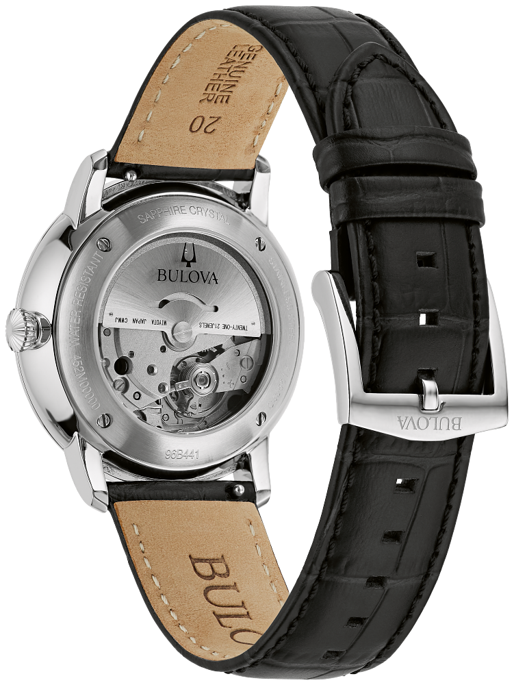 Bulova Hudson Classic Automatic Watch with Black Leather Strap