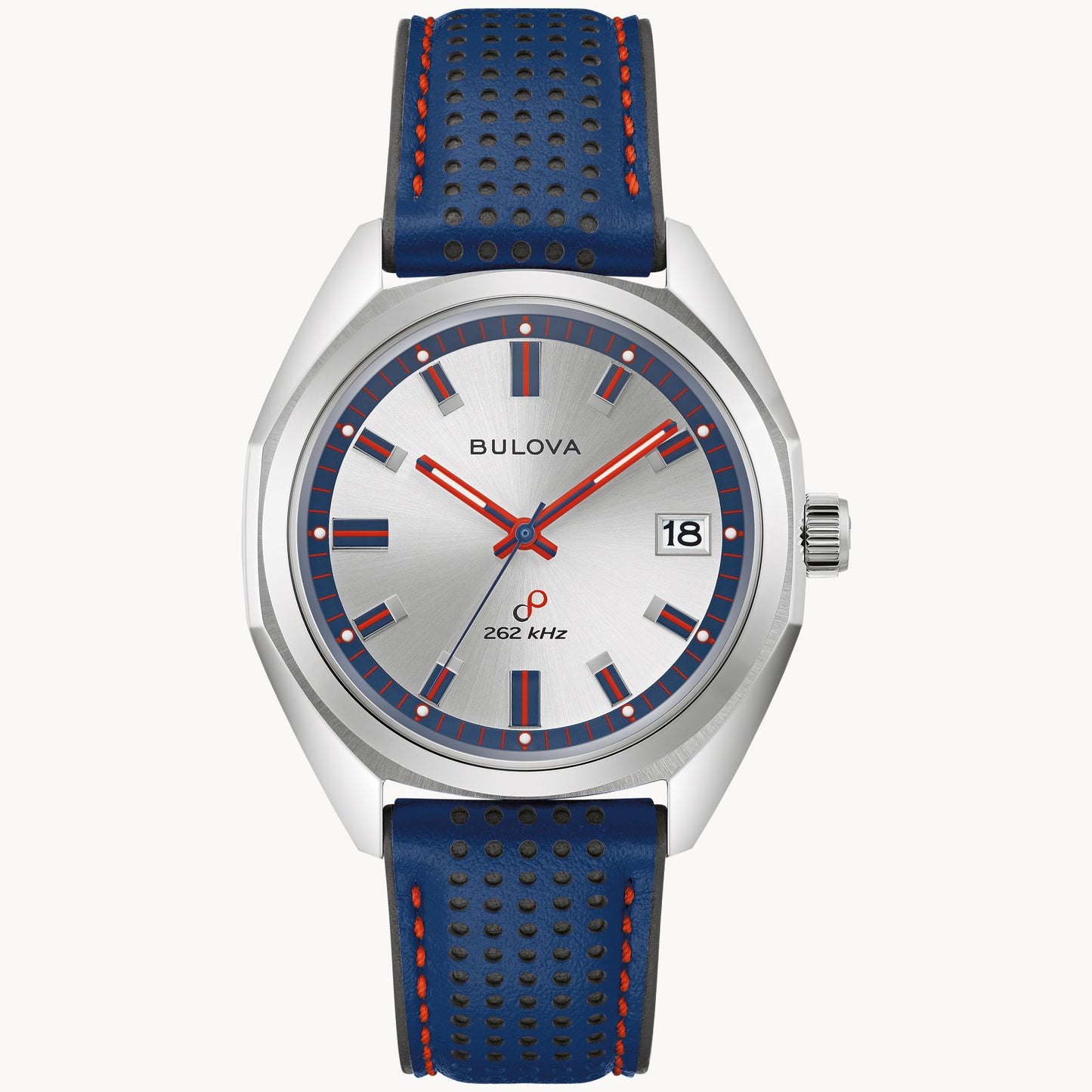Bulova Jet Star Limited Edition Watch with Stainless Steel Bracelet and Blue Leather Strap