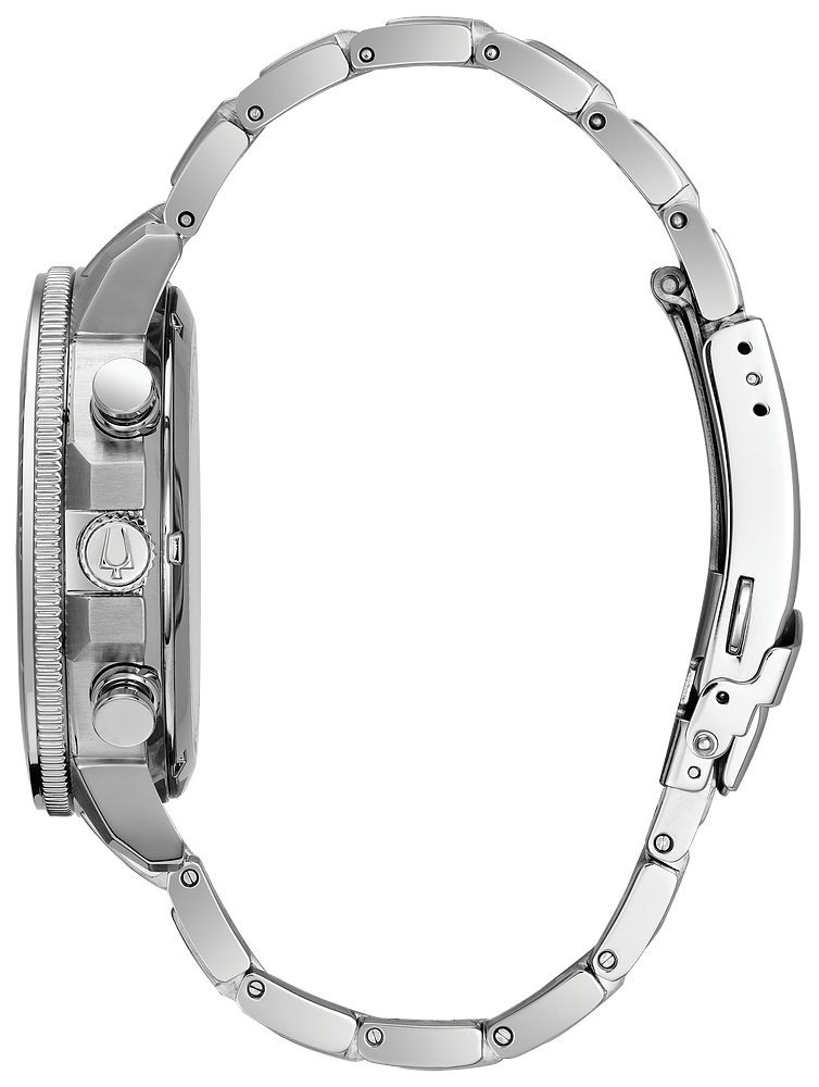 Bulova Marine Star Stainless Steel & Black Dial Chronograph Watch