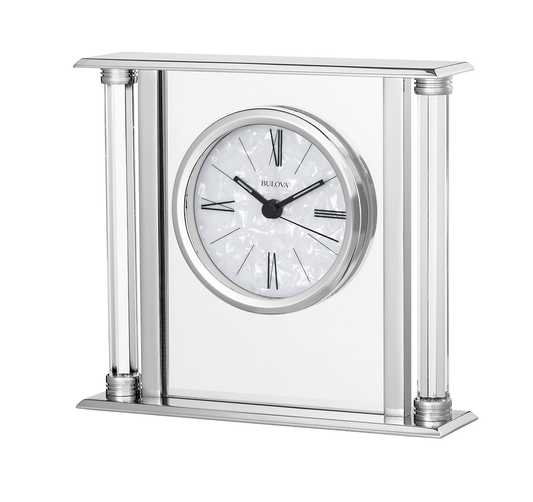 Bulova Mother of Pearl Dial Silver Clock