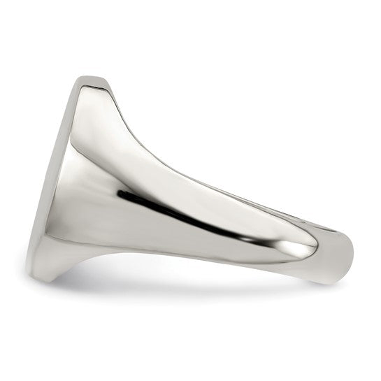 Sterling Silver Polished Classic Mens Signet Ring