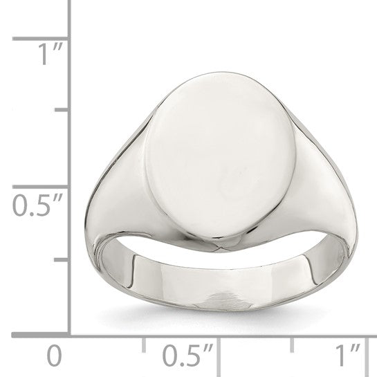 Sterling Silver Polished Classic Mens Signet Ring