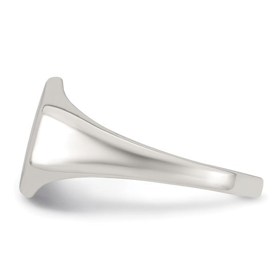 Sterling Silver Polished Hexagon Mens Signet Ring