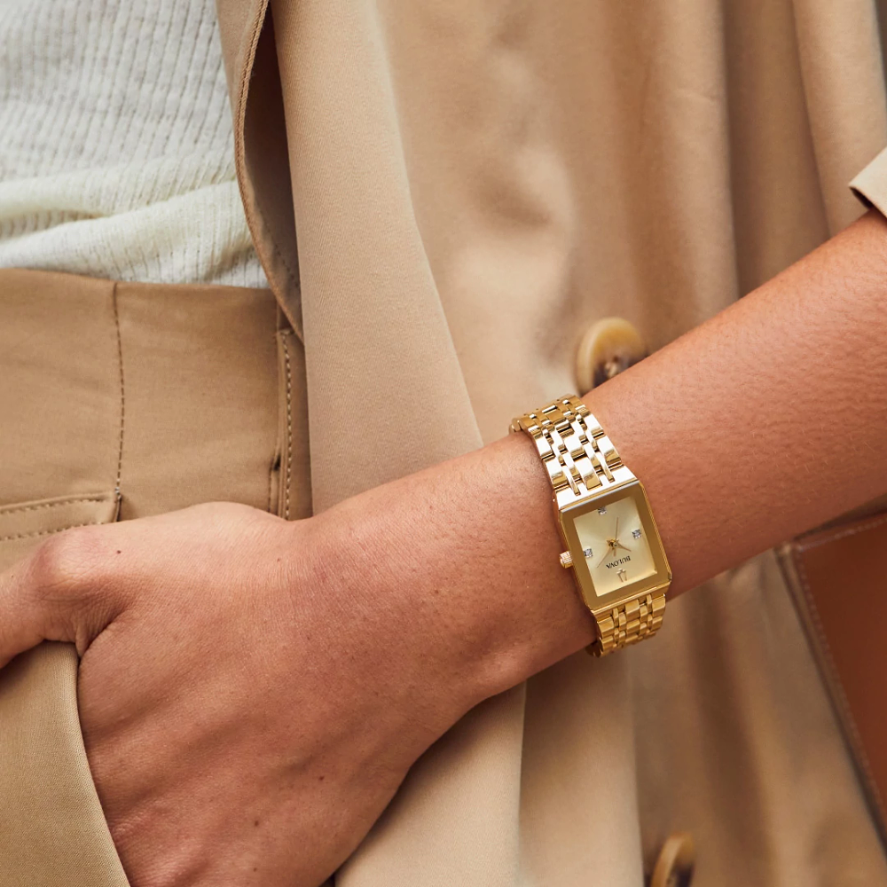 Bulova Ladies Quadra Gold with Diamond Modern Watch