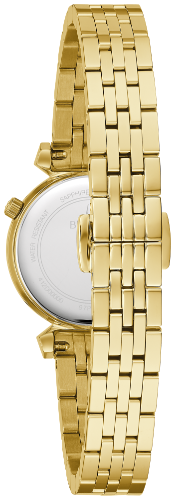 Bulova Ladies Regatta Gold, Diamond & Black Mother of Pearl Watch