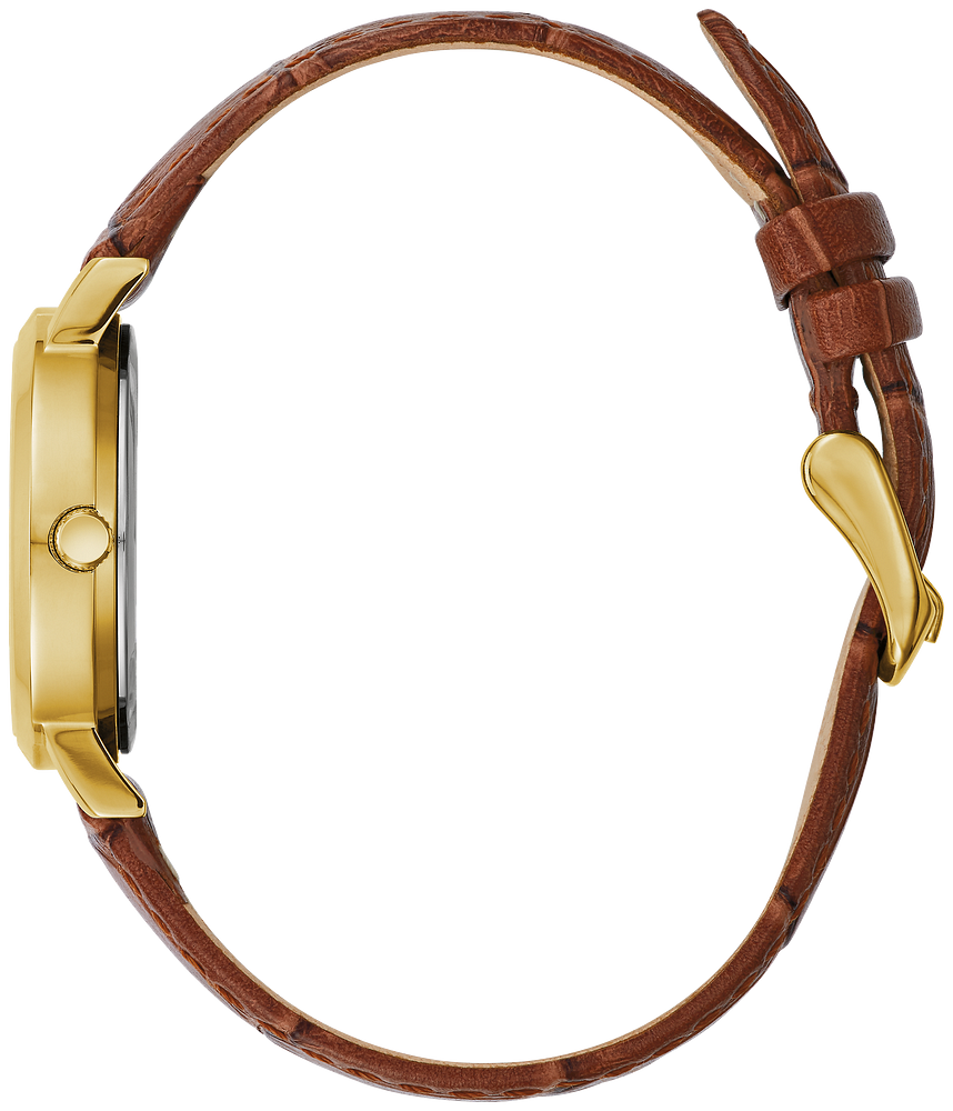 Caravelle by Bulova Ladies Gold & Brown Leather Watch