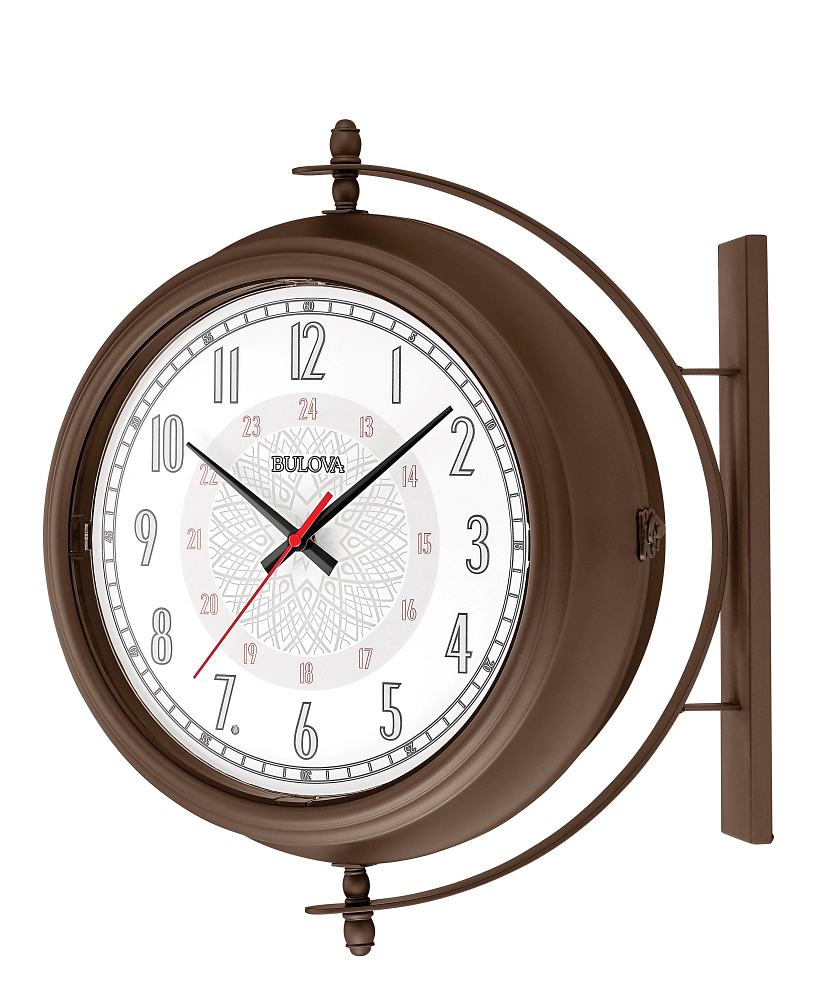 Bulova Town Crier Bronze Outdoor Double-Sided Clock Thermometer
