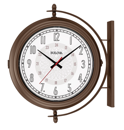 Bulova Town Crier Bronze Outdoor Double-Sided Clock Thermometer