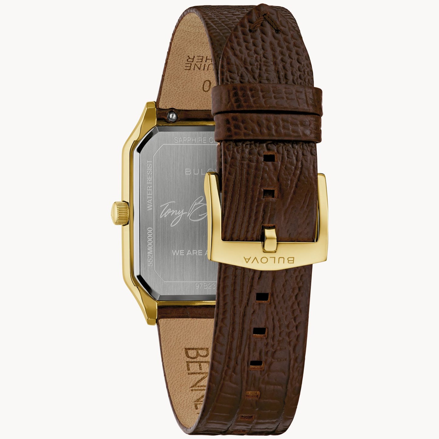 Bulova Black Dial, Gold Case with Brown Leather Strap Tony Bennett "We Are All Here" Watch