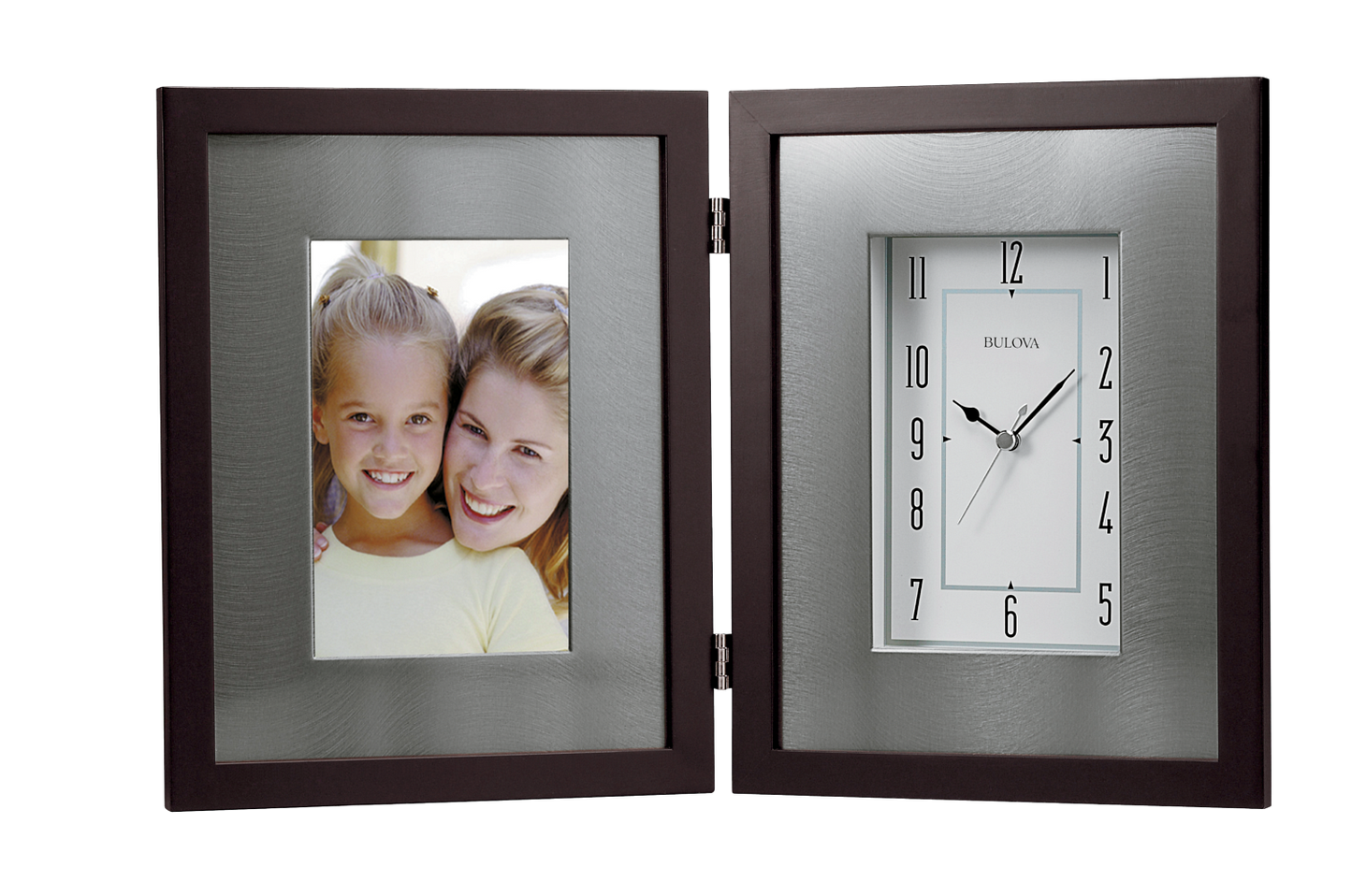 Bulova Winfield Hinged Photo Frame Clock