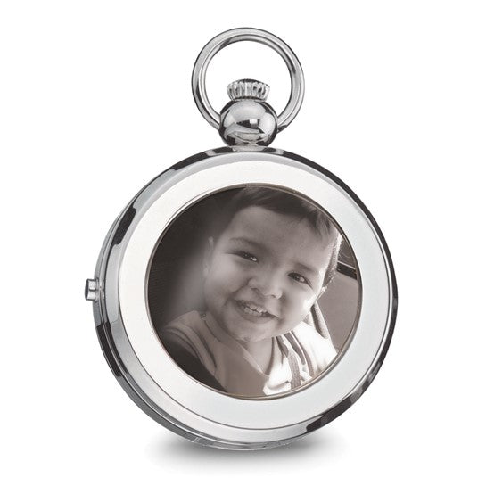 Charles Hubert Chrome 2 Photo Locket Mechanical Pocket Watch