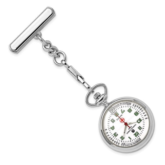 Charles Hubert White Dial Pin Lapel Nurse Watch