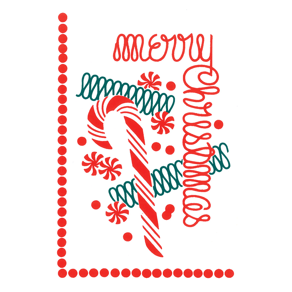Christmas Candy Retro Christmas Card