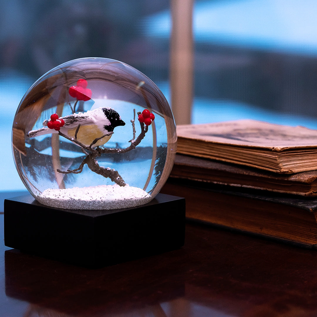 Chickadee Snow Globe