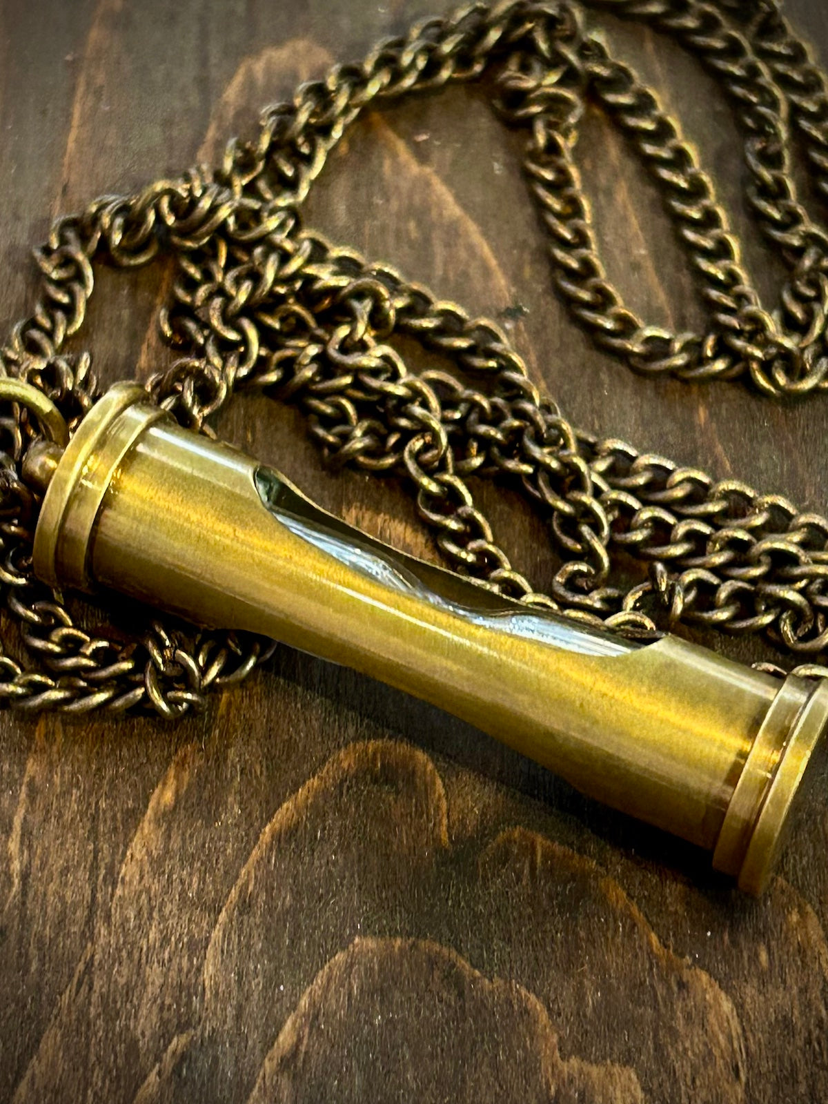 Antiqued Brass Hourglass Necklace