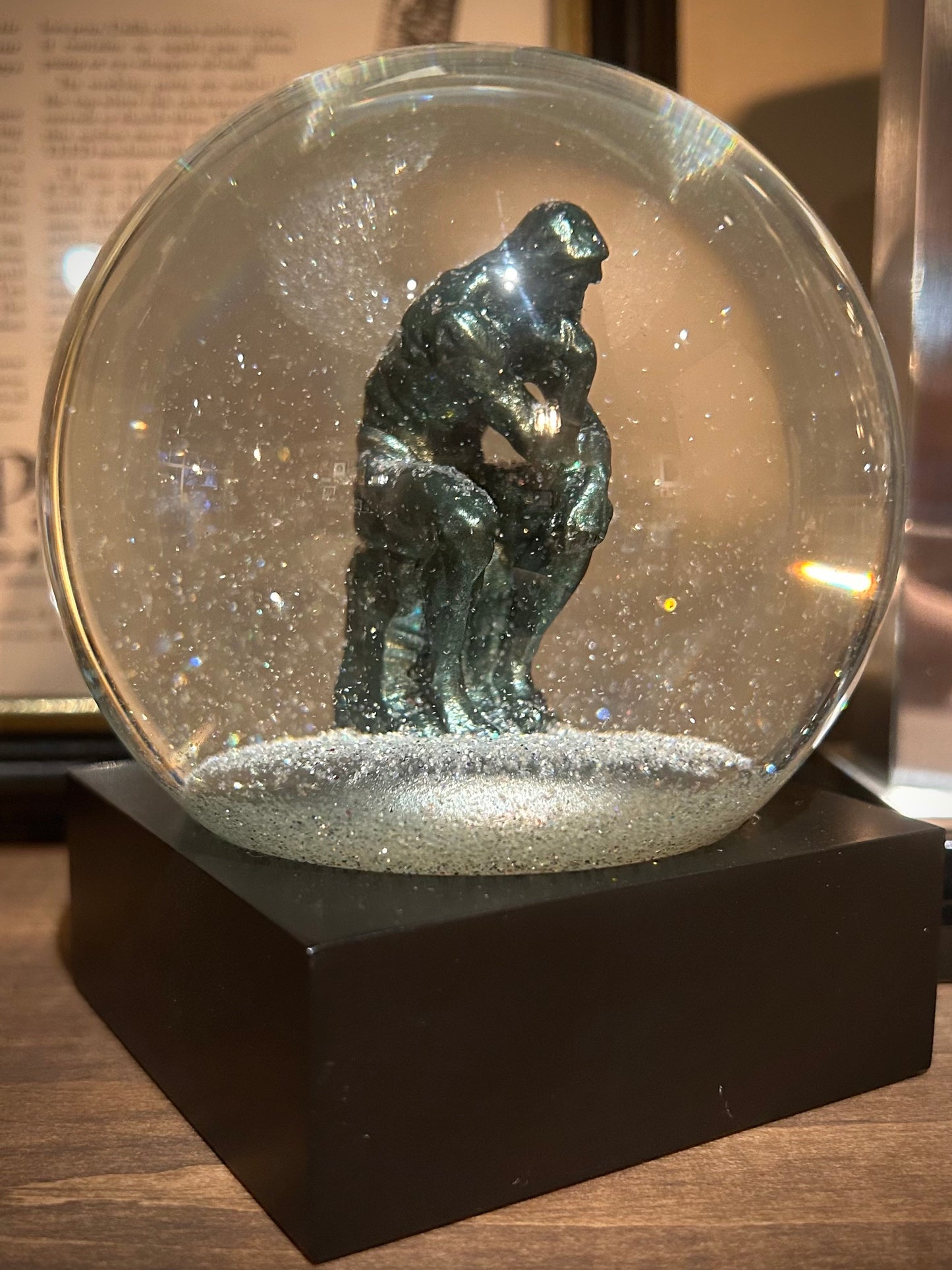 Rodin's The Thinker Snow Globe