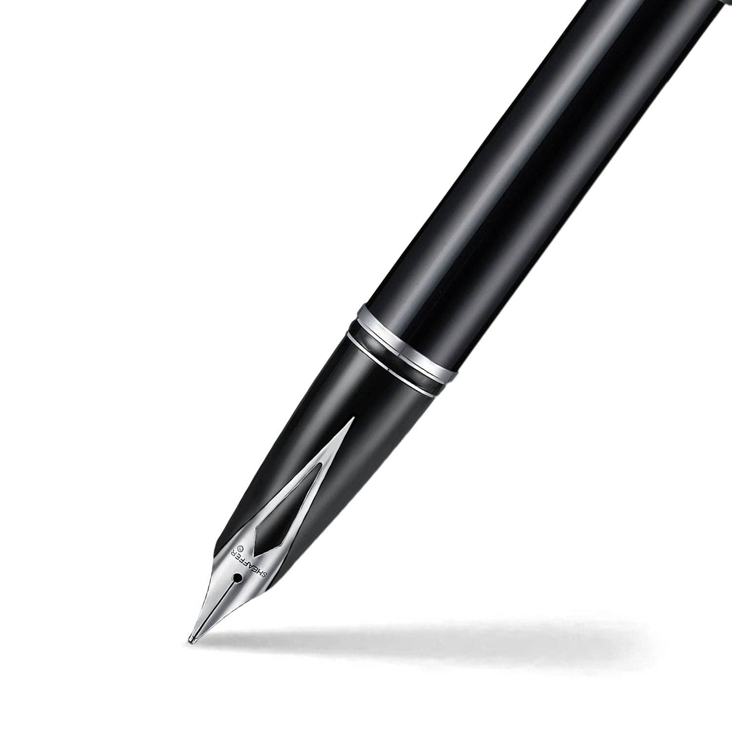 Sheaffer Legacy Glossy Black Inlaid Nib Fountain Pen (Medium) with Chrome-Plated Trims