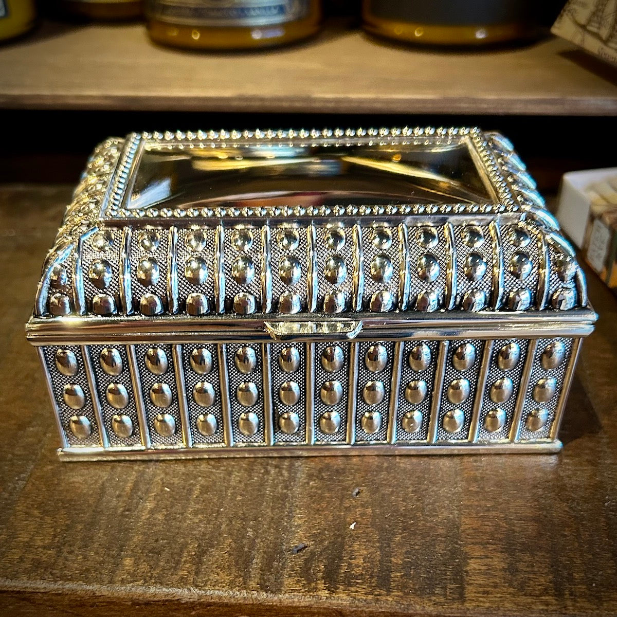 Beaded Antique Style Jewelry Keepsake Box