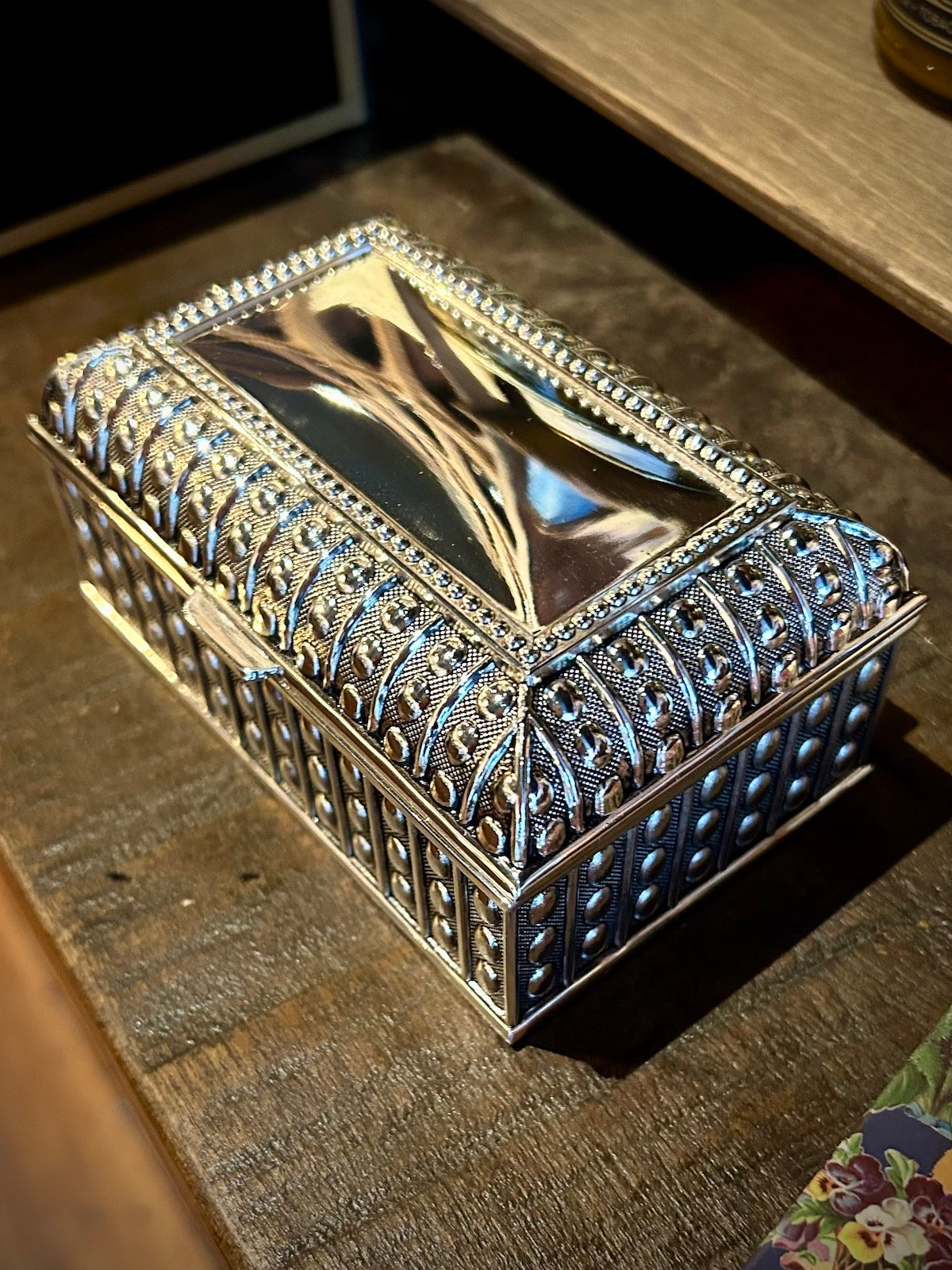 Beaded Antique Style Jewelry Keepsake Box