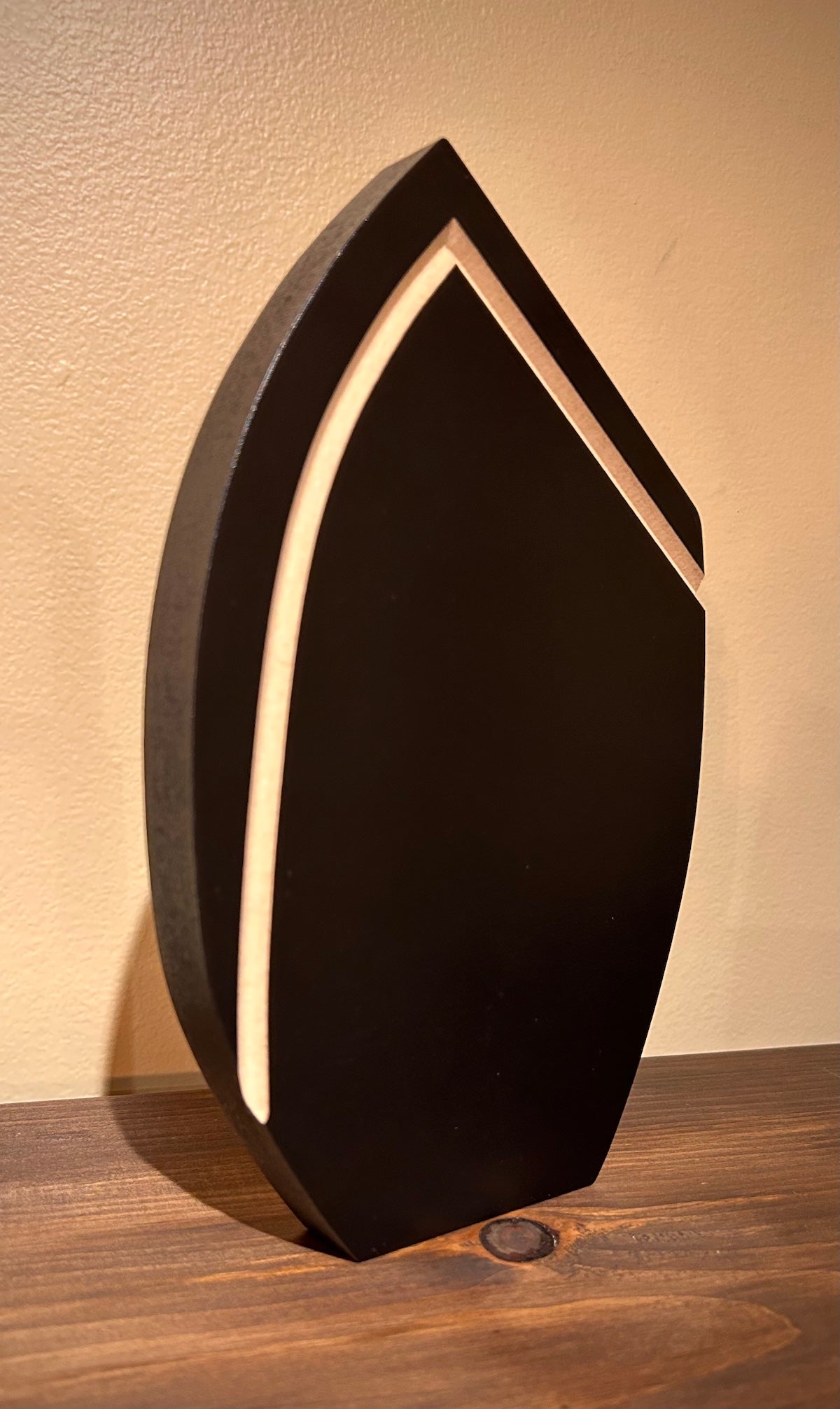 Black Painted Wood Pointed Award