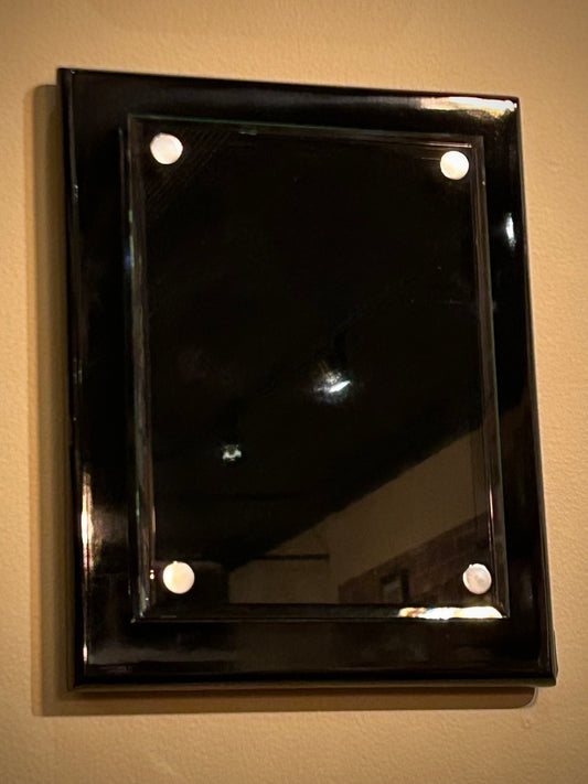 Black Piano Finish Floating Glass Plaque