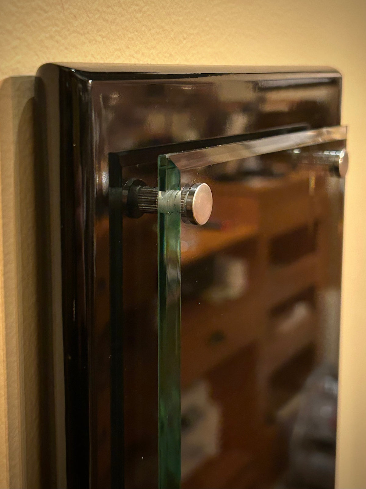Black Piano Finish Floating Glass Plaque
