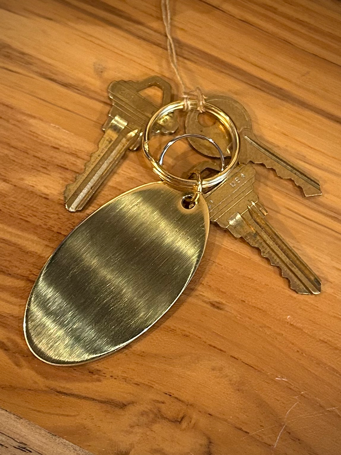 Brass Oval Keychain Key Tag