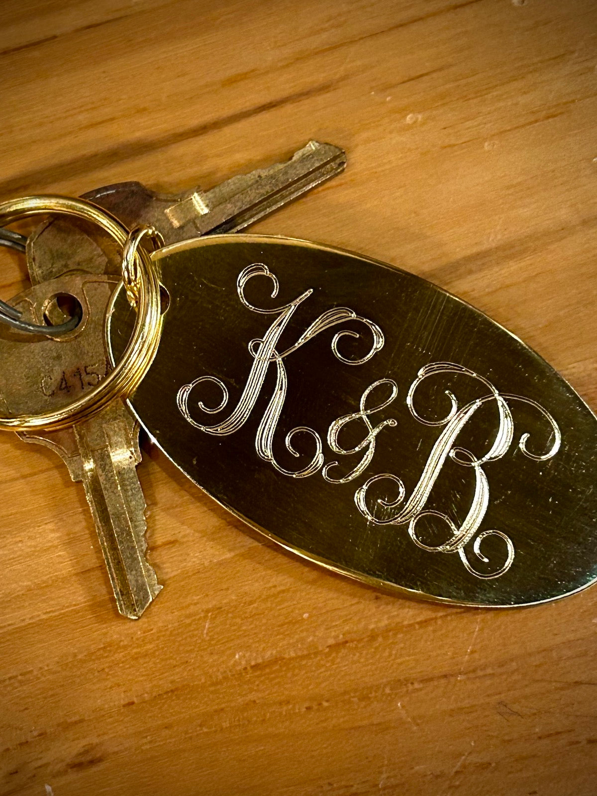 Brass Oval Keychain Key Tag