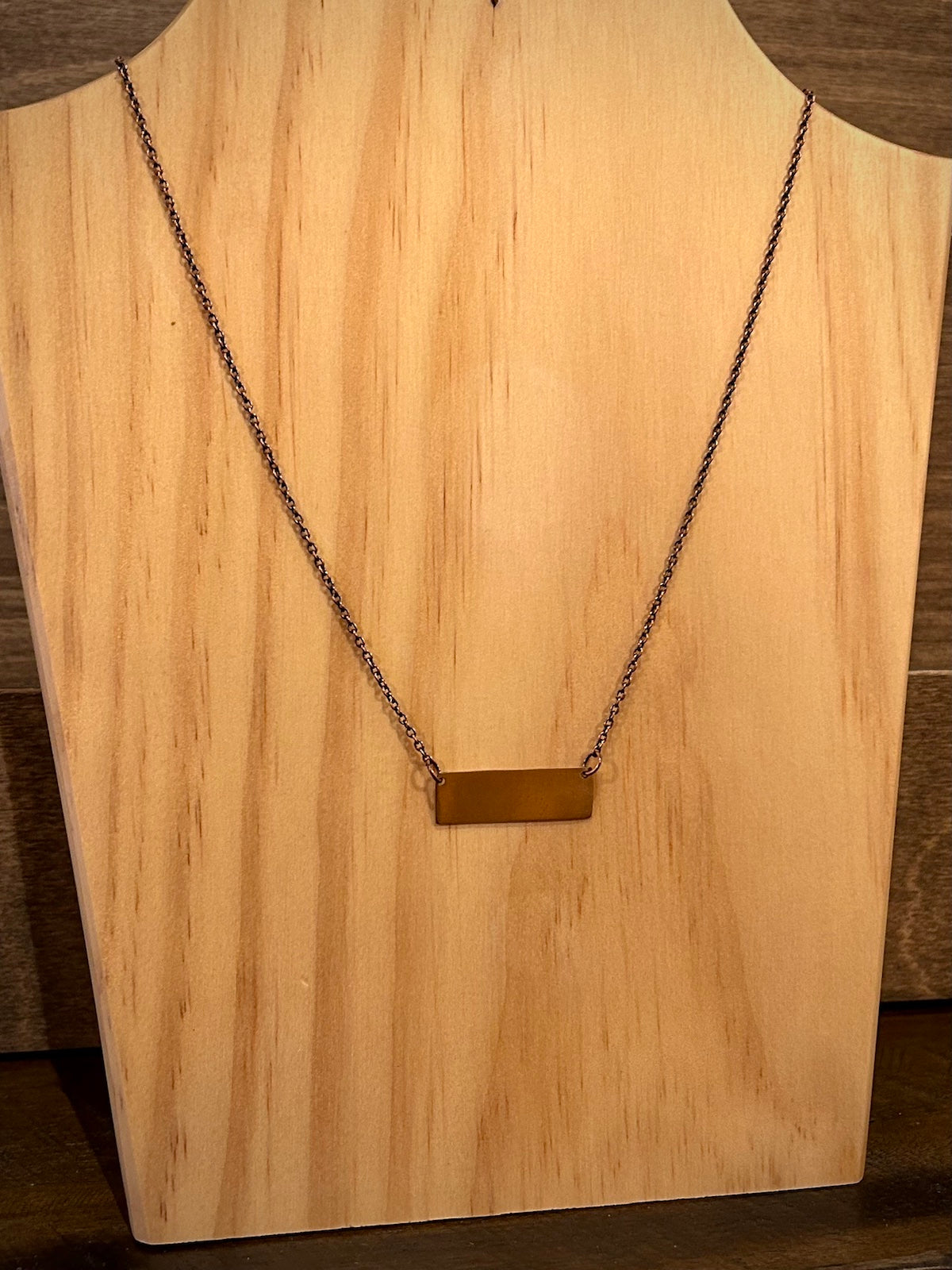 Handmade Bronze Horizontal Bar Necklace