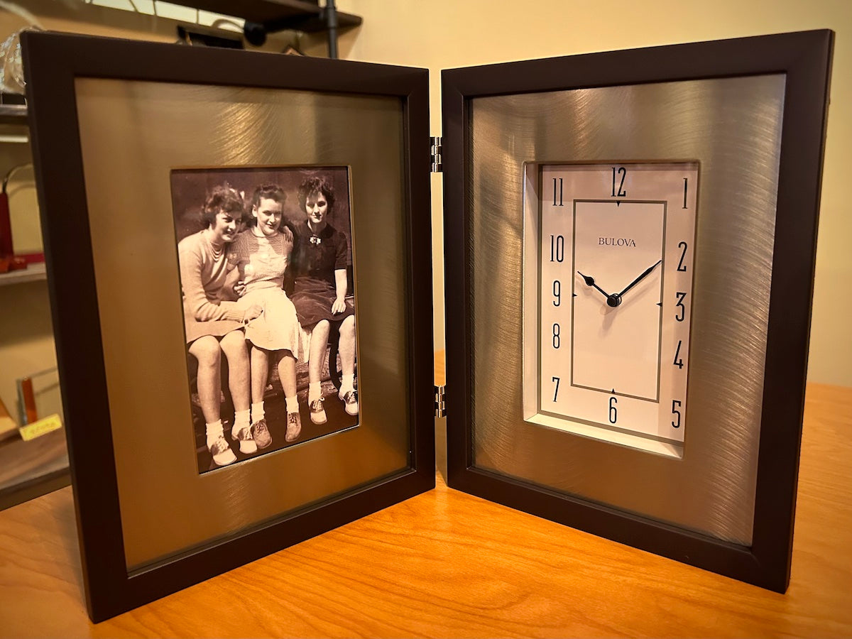 Bulova Winfield Hinged Photo Frame Clock