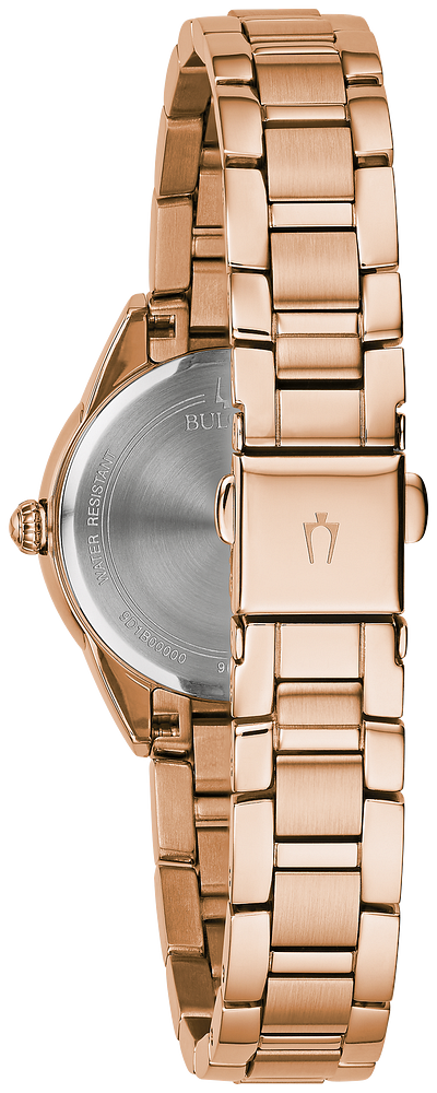 Bulova Ladies Sutton Rose Gold Watch with Diamonds