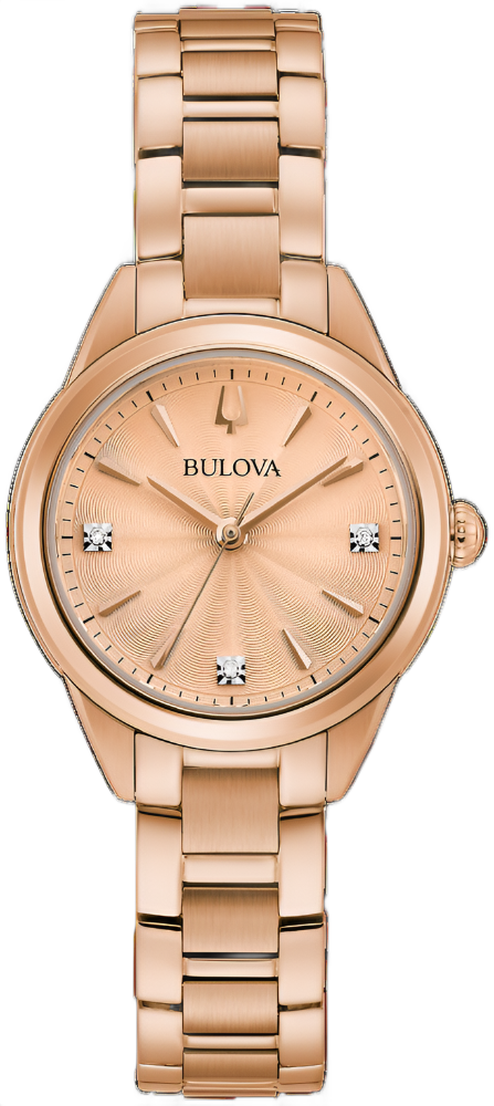 Bulova Ladies Sutton Rose Gold Watch with Diamonds