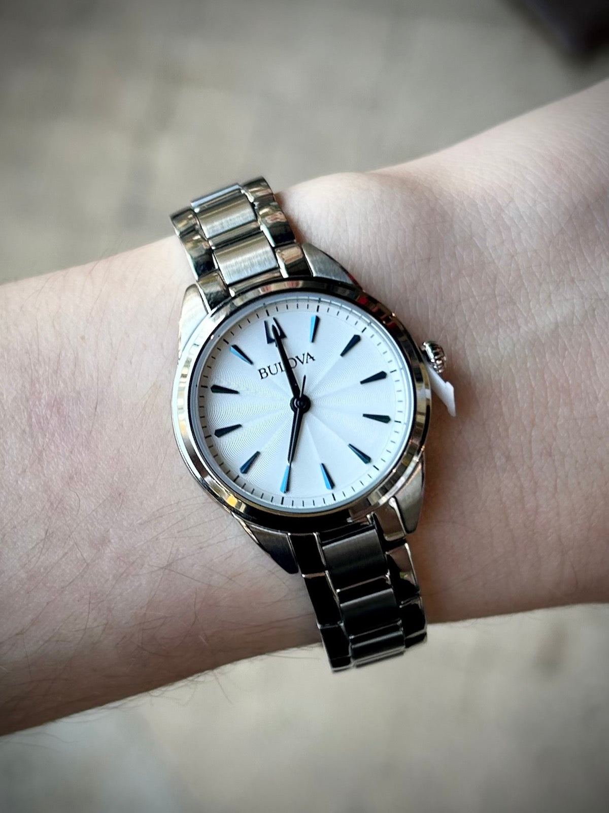 Bulova Ladies Sutton Silver & Blue Accent Watch
