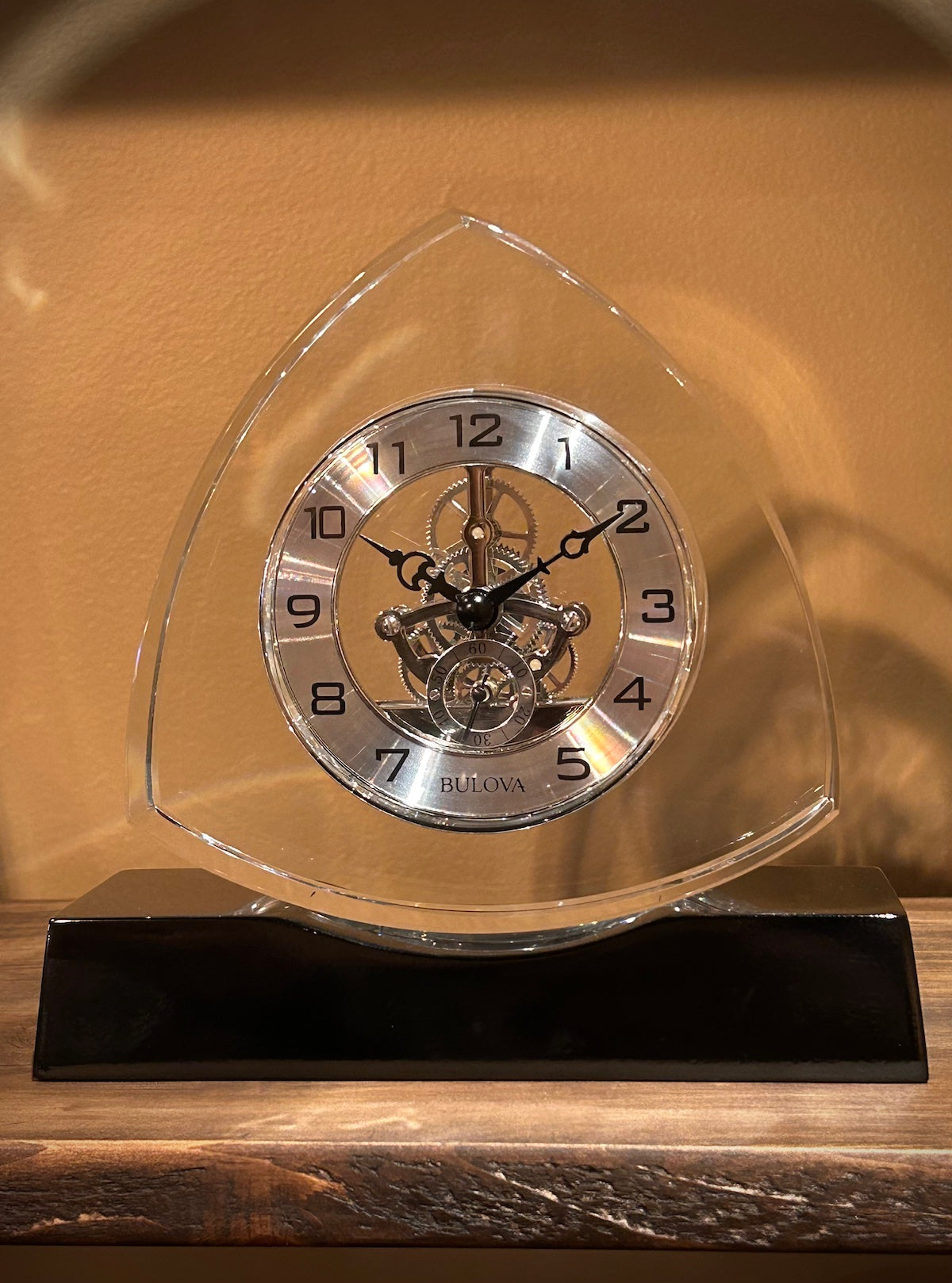Bulova Trident Crystal Skeleton Clock