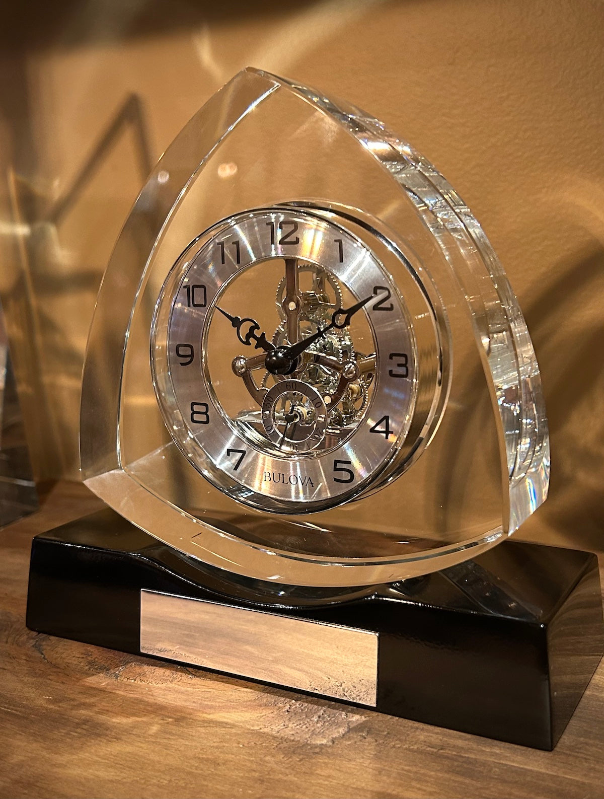 Bulova Trident Crystal Skeleton Clock
