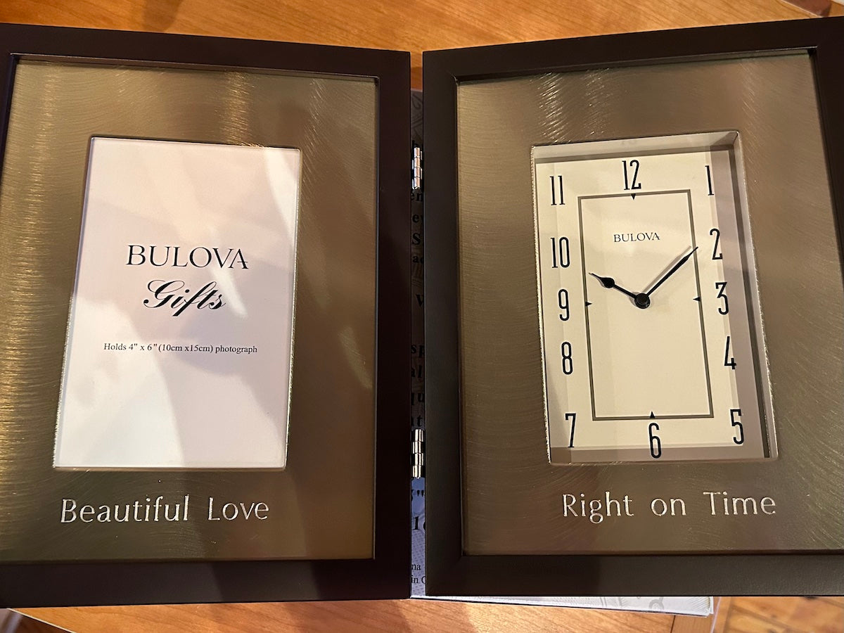 Bulova Winfield Hinged Photo Frame Clock