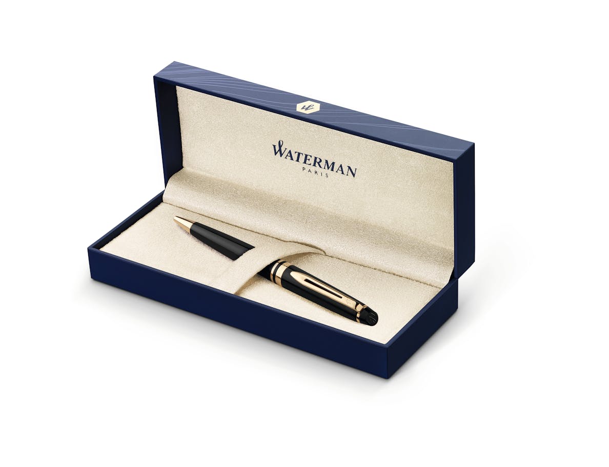 Waterman Expert Black with Gold Trim Ballpoint Pen