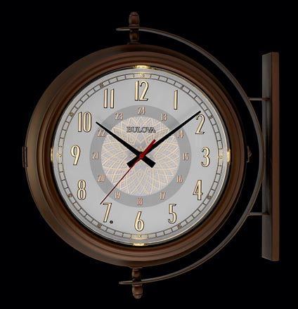 Bulova Town Crier Bronze Outdoor Double-Sided Clock Thermometer