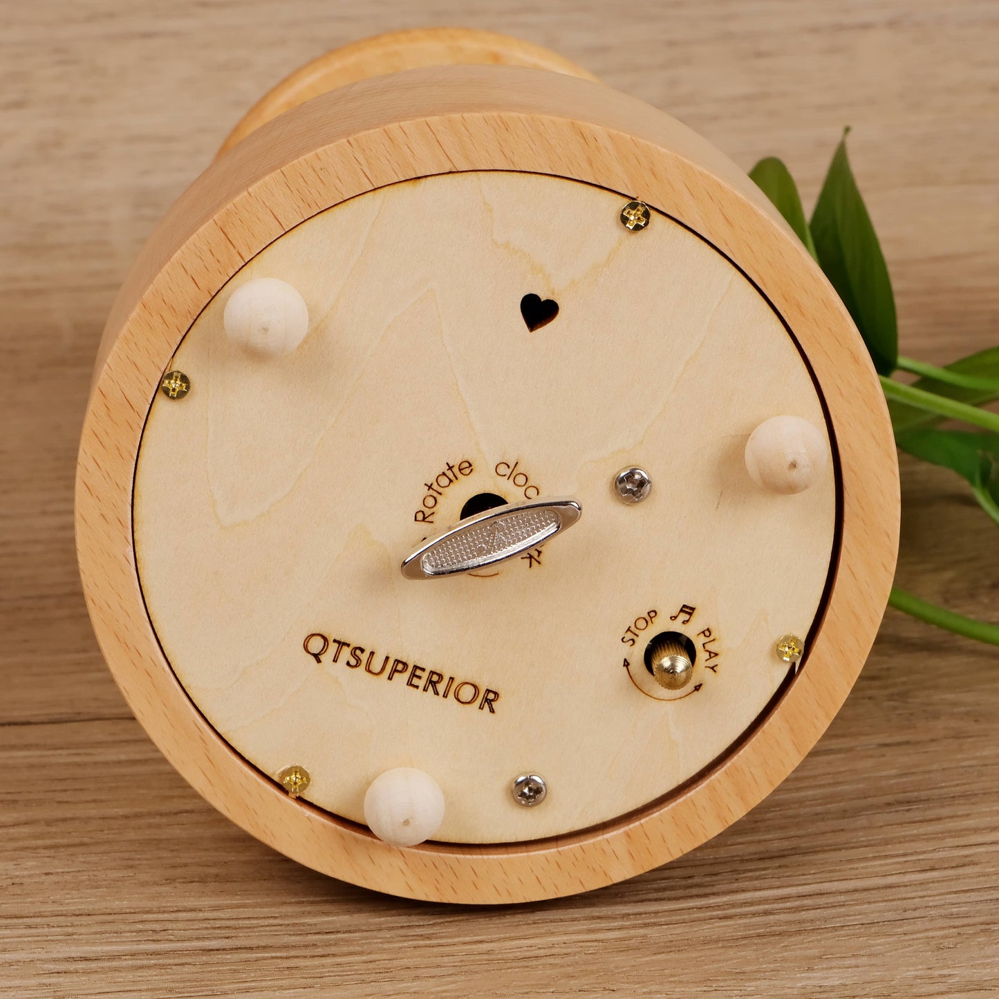 Handcrafted Wind-Up Wooden Carousel Music Box