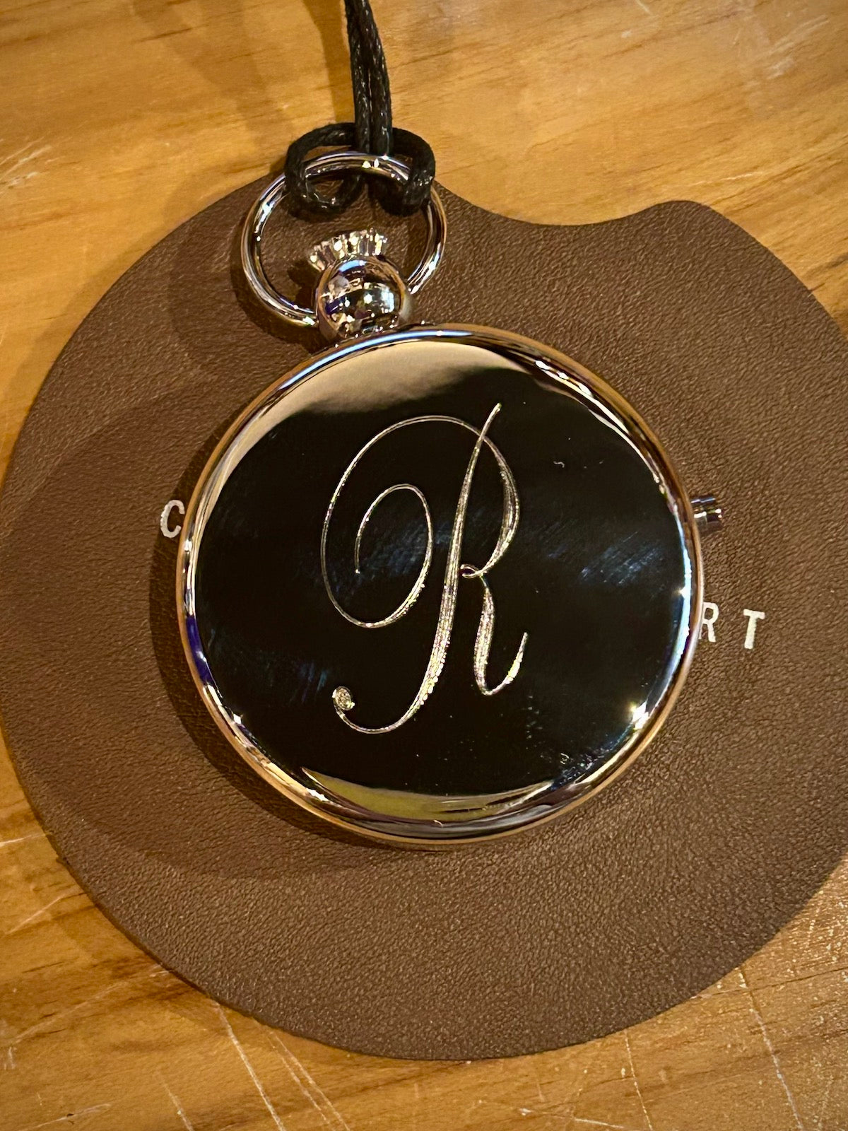 Charles Hubert Chrome Photo Locket Mechanical Pocket Watch