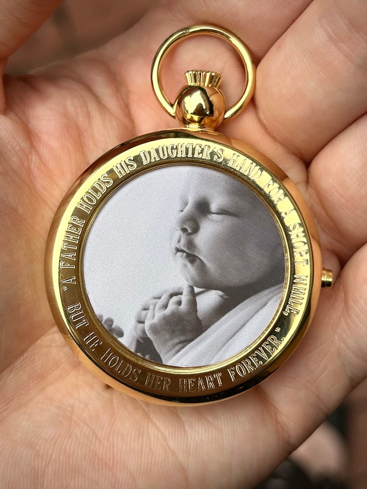 Charles Hubert Gold 2 Photo Locket Mechanical Pocket Watch
