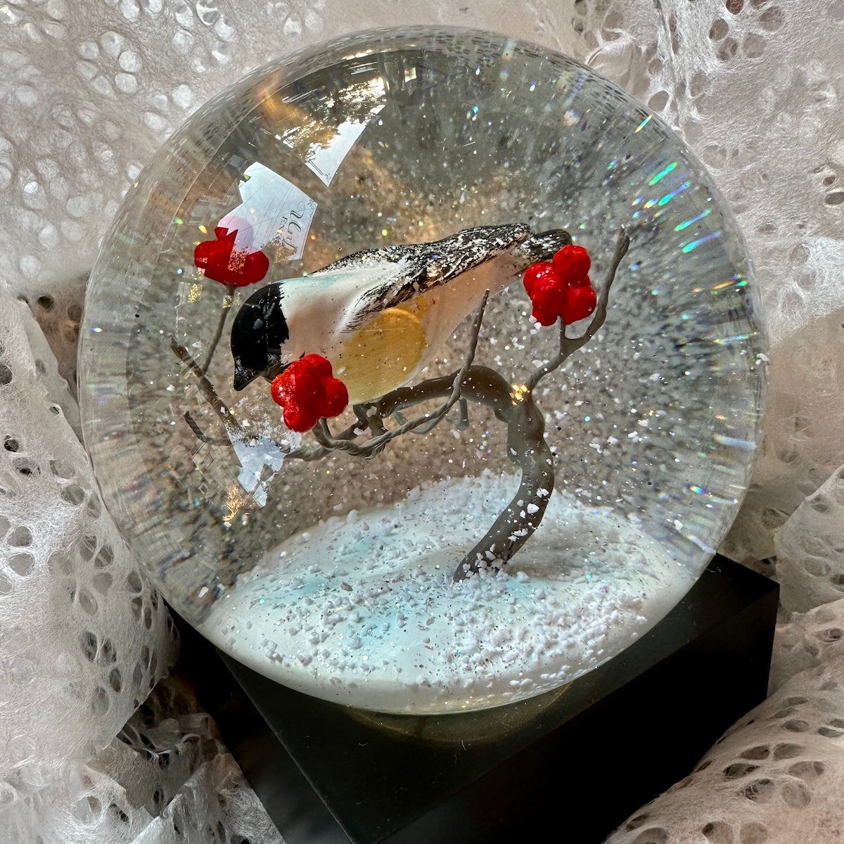 Chickadee Snow Globe