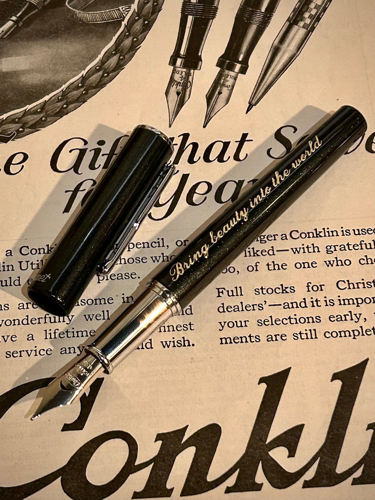 Conklin Coronet™ Black Fountain Pen