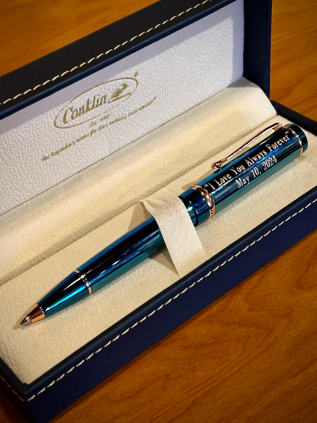 Conklin Duragraph™ Metal Lapis Blue Ballpoint Pen