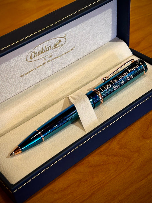 Conklin Duragraph™ Metal Lapis Blue Ballpoint Pen