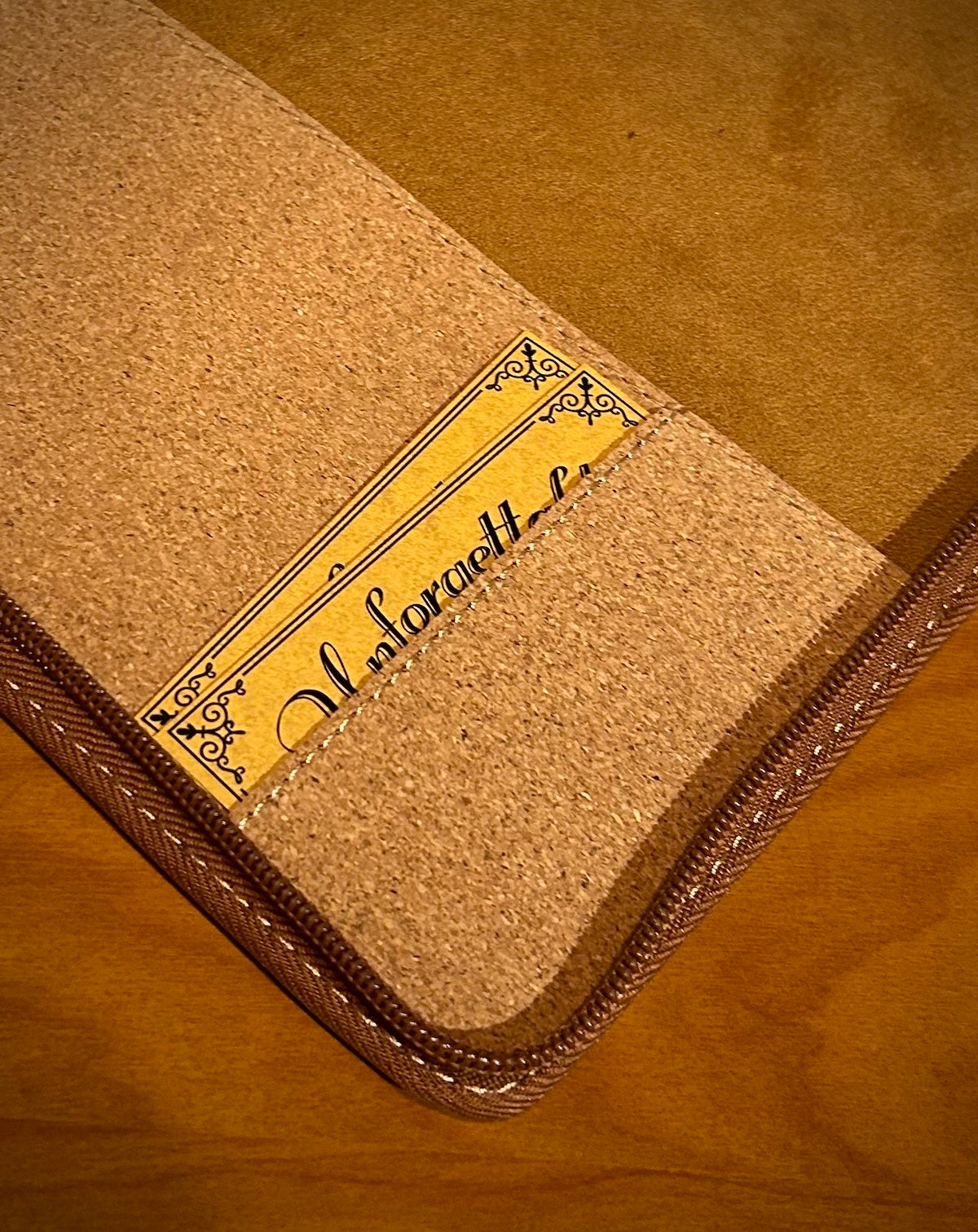 Cork Zipper Padfolio with Notepad