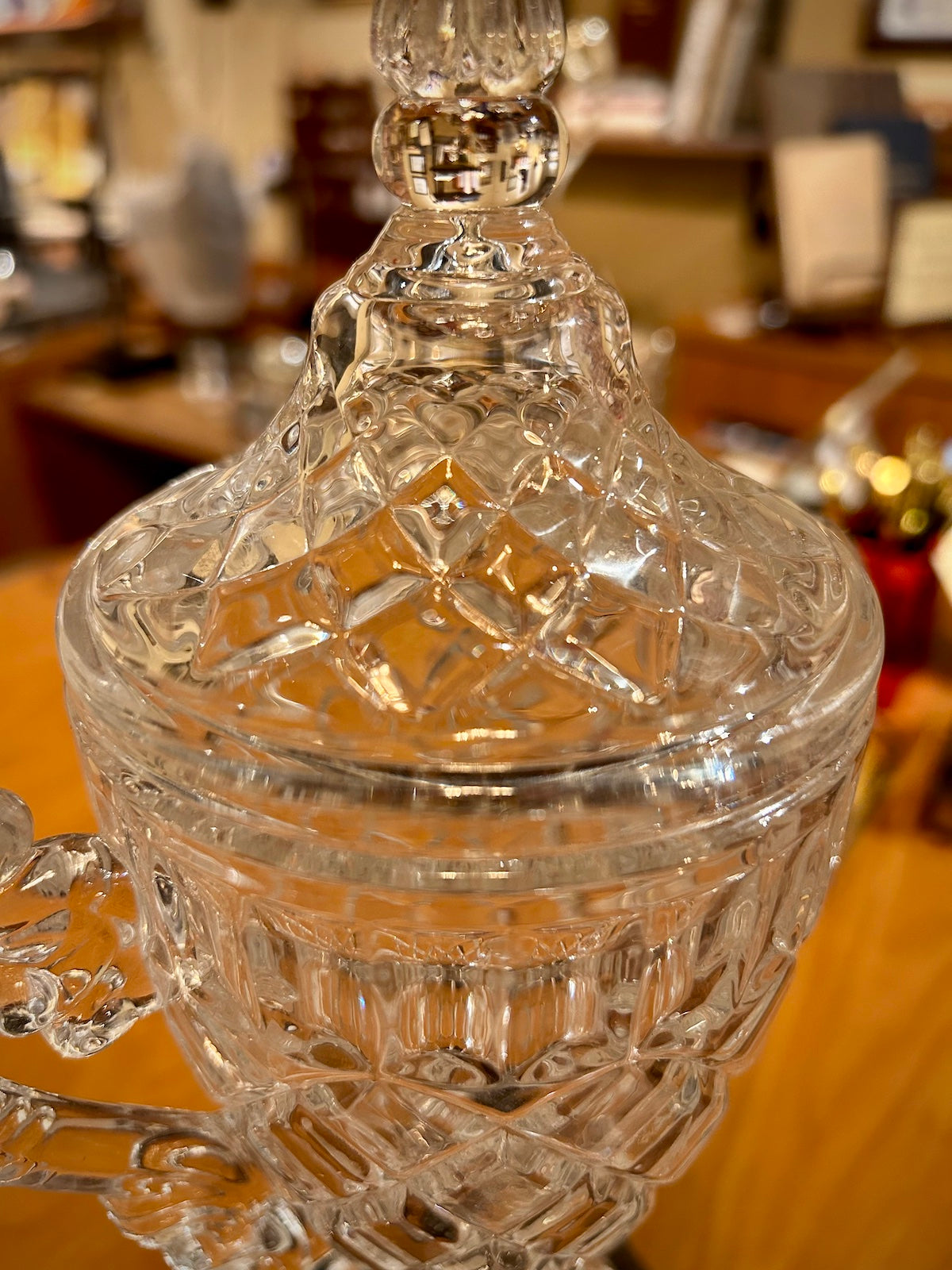 Cut Crystal Trophy Cup on Black Base